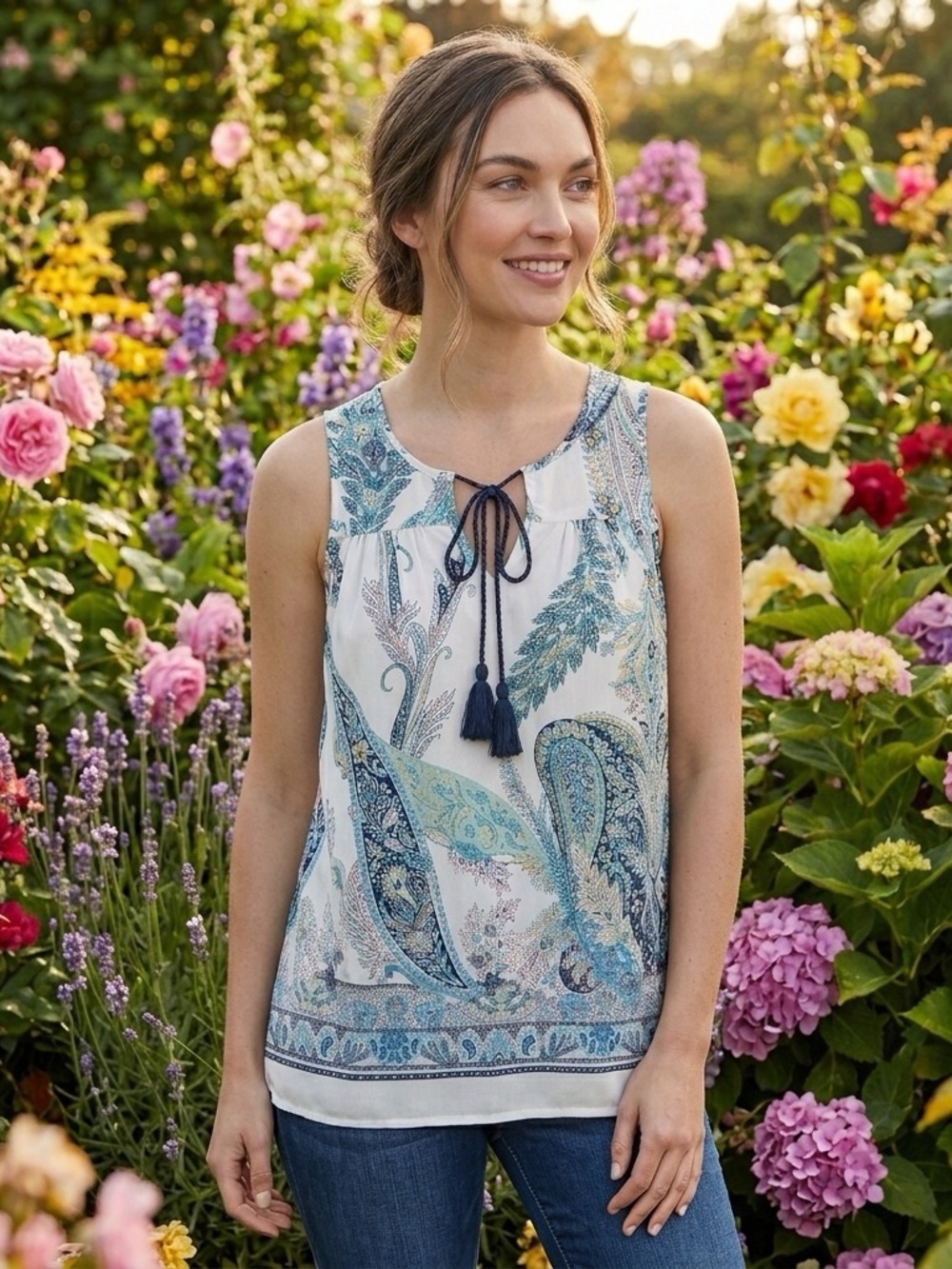 🦋 Violet + Claire Paisley Sleeveless Tank Top/Blouse 🦋